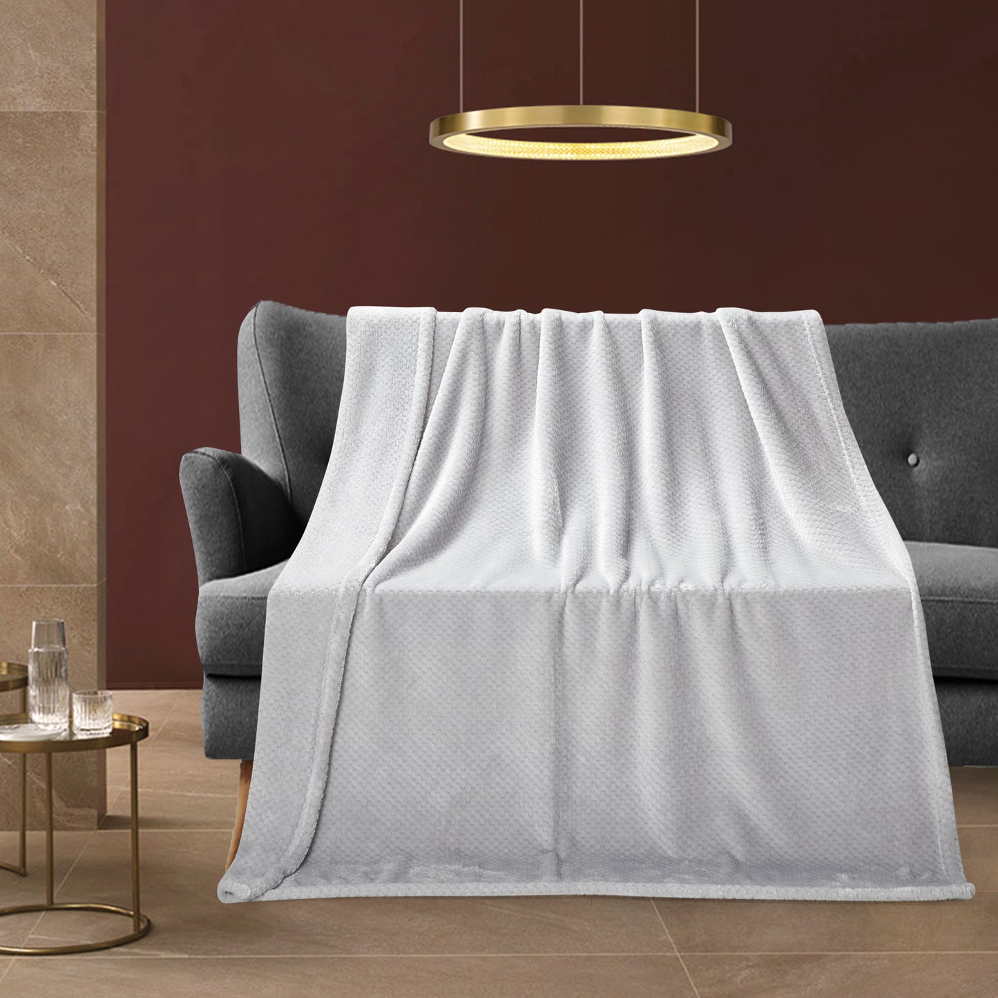 Classic Textured Fleece Blanket - Silver